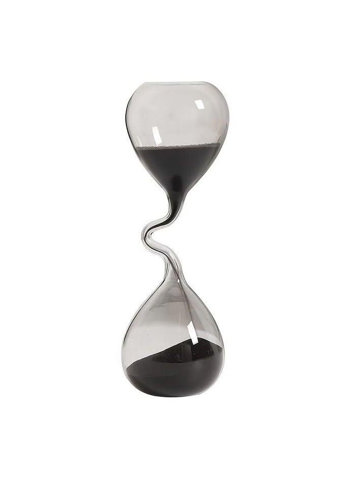 هومستر 1pcs Curved Design Black Hourglass Modern Style Home Decor Accessory Simple Table Decor Aesthetic Sand Clock Modern Office Decor Collectible - Suitable for Living Room, Bedroom, Study, Office - Indoor and Outdoor Decor, No Electricity Required - Image 5