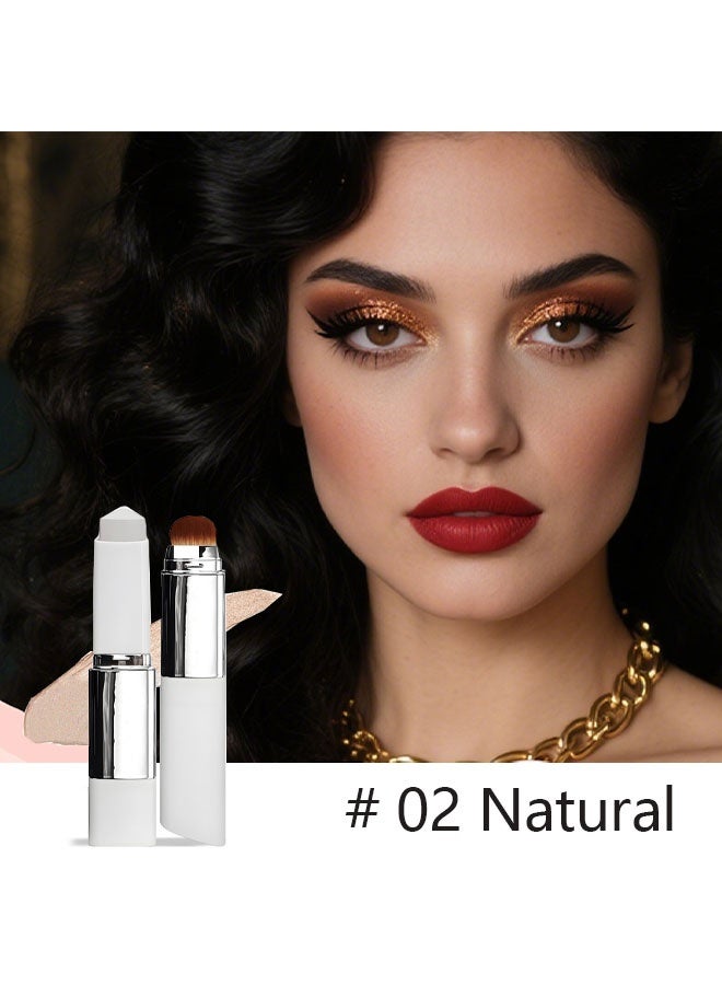 EELHOE Color Changing Foudation Stick，Cream Stick V White - Medium to Full Coverage, Dewy & Hydrating Makeup, Dual-Ended with Brush for Flawless Look # Natural - Image 2