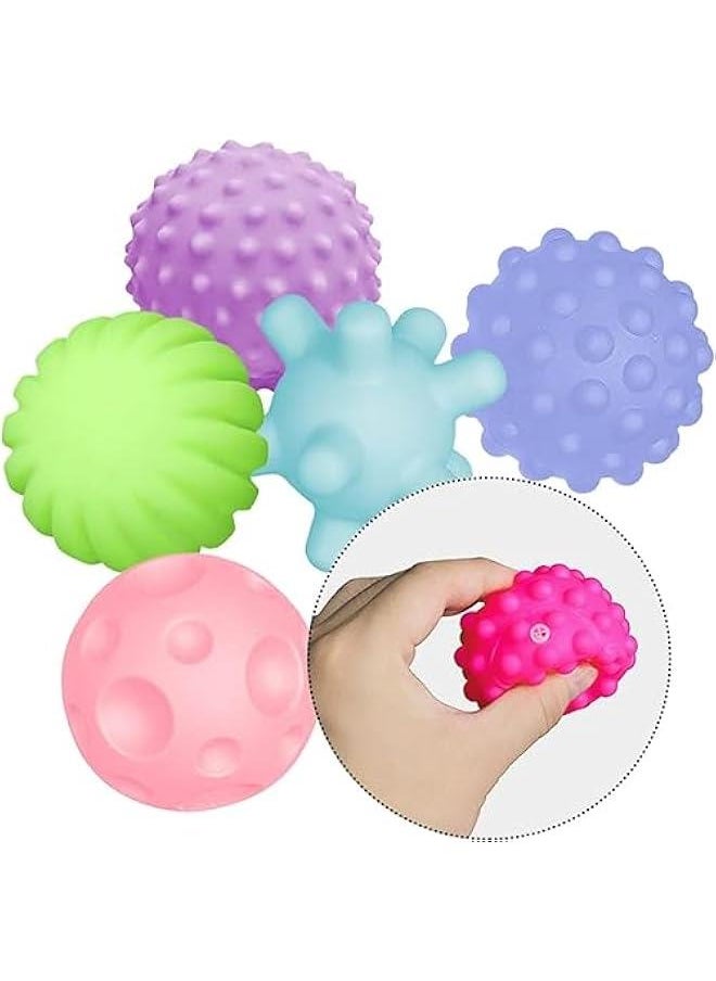 RYNX - 6 Ball for Babies 6 to 12 Months Multicolor Children Toys Stress  Textured Multi Balls  Sets Montessori Toys Squeeze Ball for Infant - Image 1