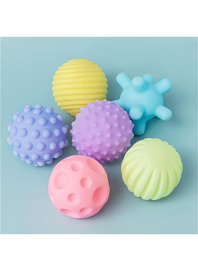 RYNX - 6 Ball for Babies 6 to 12 Months Multicolor Children Toys Stress  Textured Multi Balls  Sets Montessori Toys Squeeze Ball for Infant - Image 1