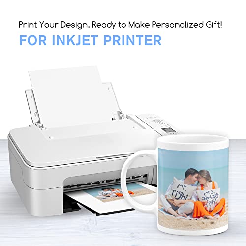 A-SUB Waterslide Decal Paper for Inkjet Printers 20 Sheets Clear Water Slide Transfer Paper 8.5x11 in for DIY Tumbler, Mug, Glass Decals - Image 5