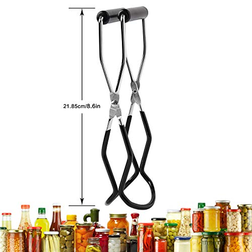 Eeoyu Canning Jar Lifter Tongs Stainless Steel Jar Lifter with Grip Handle for Home Kitchen (Black) - Image 2