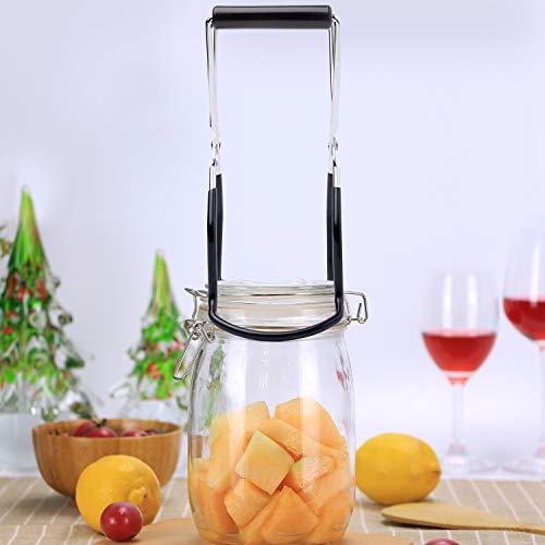 Eeoyu Canning Jar Lifter Tongs Stainless Steel Jar Lifter with Grip Handle for Home Kitchen (Black) - Image 5