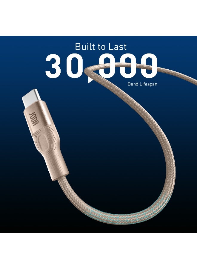 JODA كابل شحن مغناطيسي USB-C إلى USB-C بقوة 60 واط (1.2م، رمادي تيتانيوم) – شحن سريع بدون تشابك ومزامنة بيانات لجهاز MacBook Pro/Air، iPad Pro/Air، Samsung Galaxy، Pixel والمزيد - Image 2