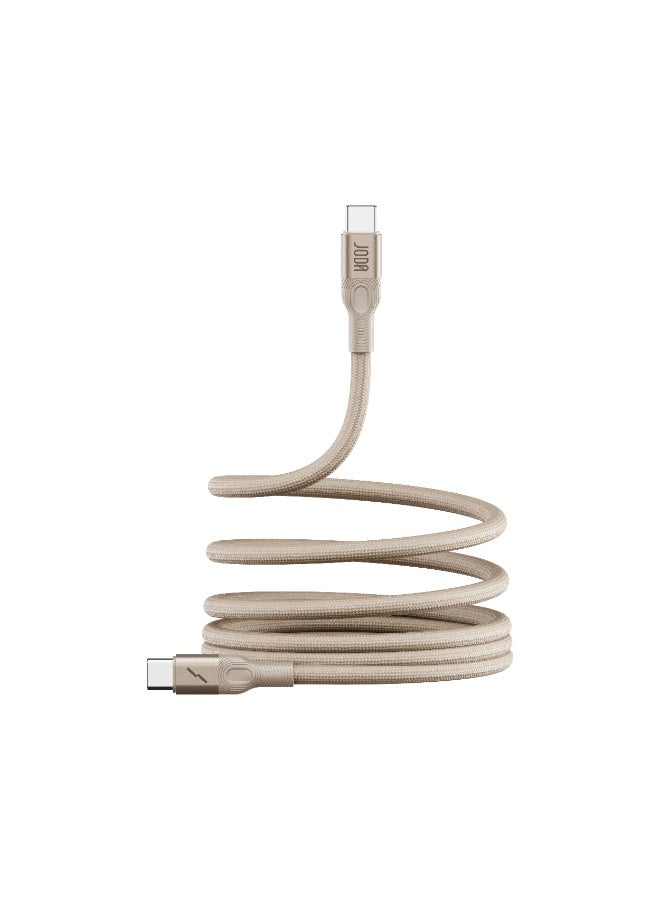 JODA كابل شحن مغناطيسي USB-C إلى USB-C بقوة 60 واط (1.2م، رمادي تيتانيوم) – شحن سريع بدون تشابك ومزامنة بيانات لجهاز MacBook Pro/Air، iPad Pro/Air، Samsung Galaxy، Pixel والمزيد - Image 1