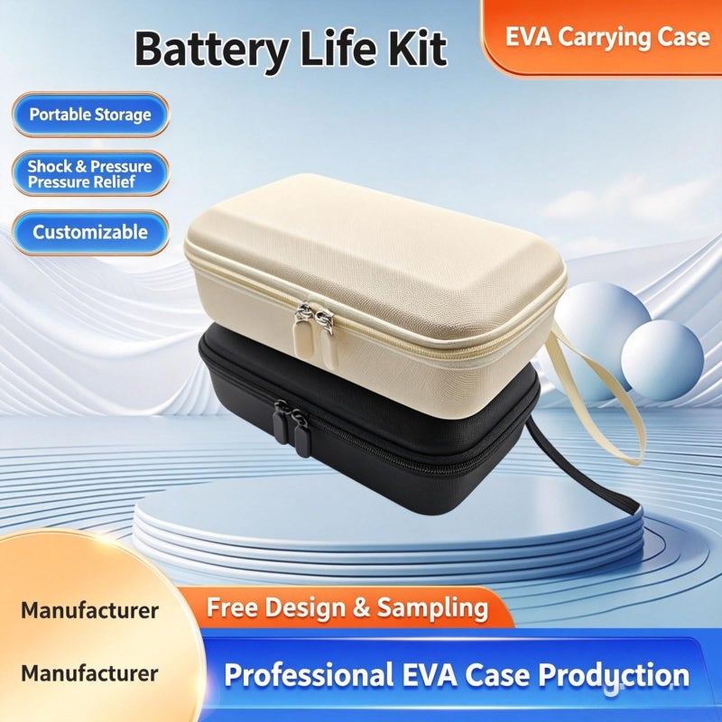 حقيبة تخزين EVA متوافقة مع Insta360 Luna Ultra Battery Life Kit، مع فوم مخصص، منظمة سفر مقاومة للصدمات لكاميرا 8K Gimbal، أسود - Image 3