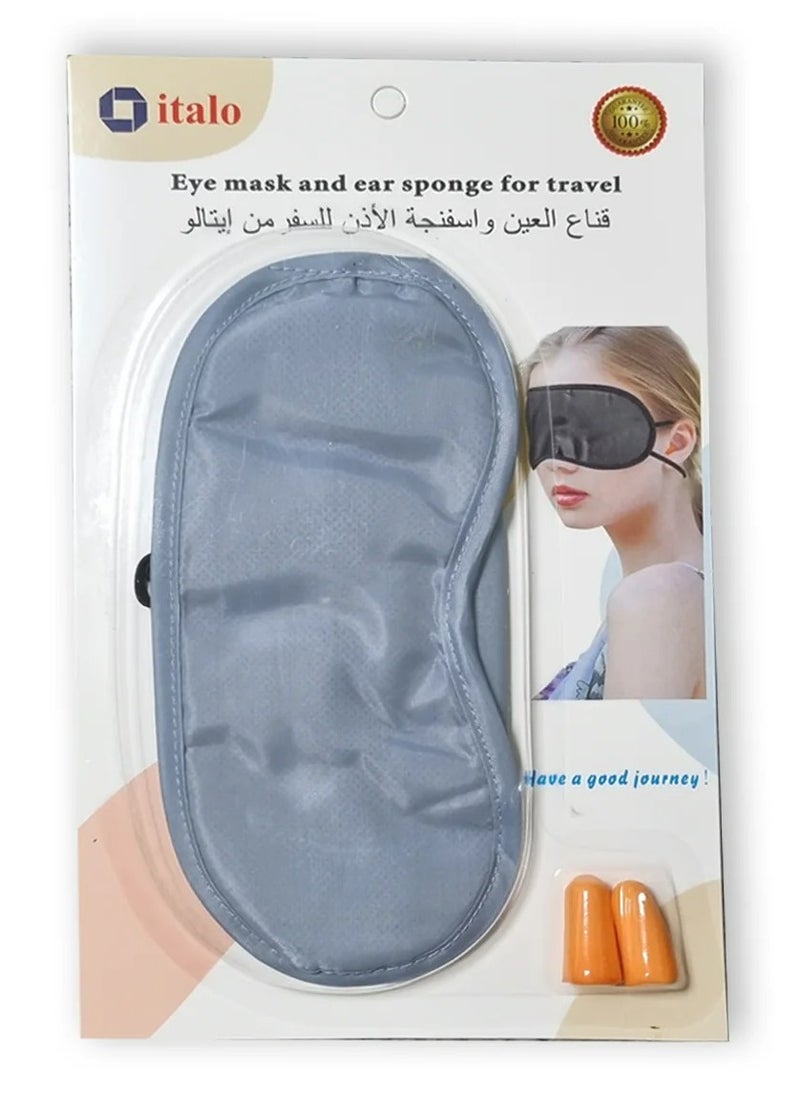 ITALO Eye Mask and Ear Plug Set, Grey  - Image 1