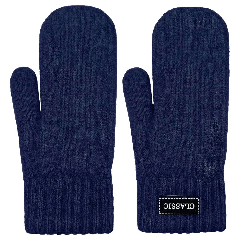 Beurlike Winter Mittens Gloves for Women Warm Fleece Lining Knit Thick Gloves for Cold Weather(Navy) - Image 4