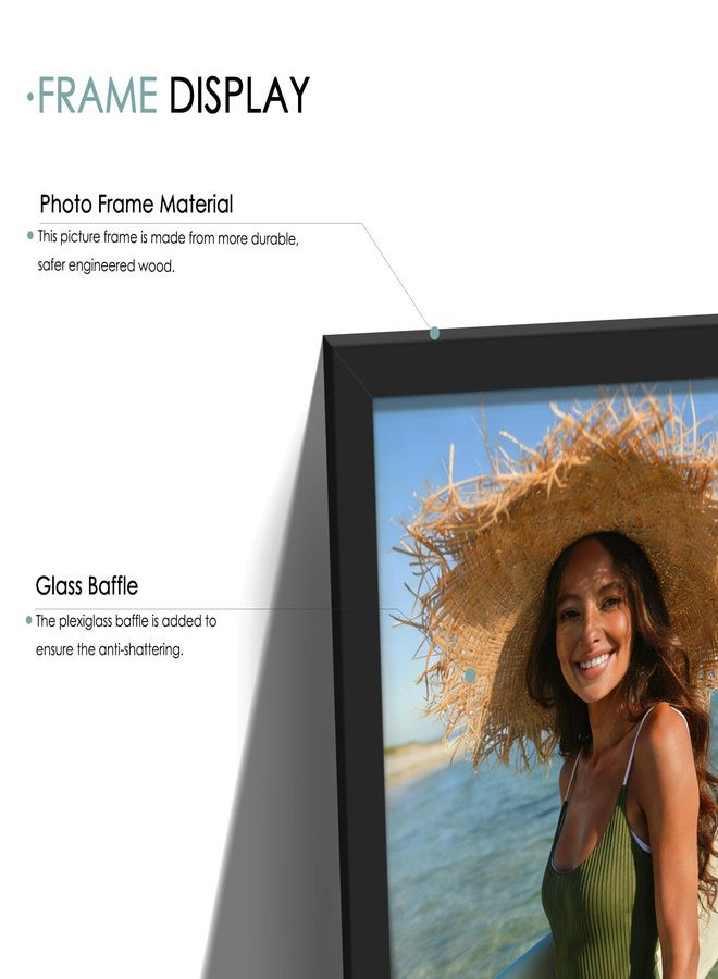 DUENPY 15 Pack Picture Frames Collage Wall Decor, Black Frame Set with 3pcs 8x10, 6pcs 5x7, 6pcs 4x6 for Gallery Display, Wall Mounting & Tabletop, Bulk Photo Frames for Living Room Decor - Image 4