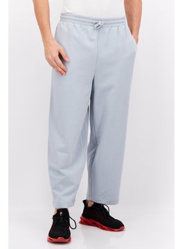 Men Regular Fit Plain Sweatpants, Steel Blue