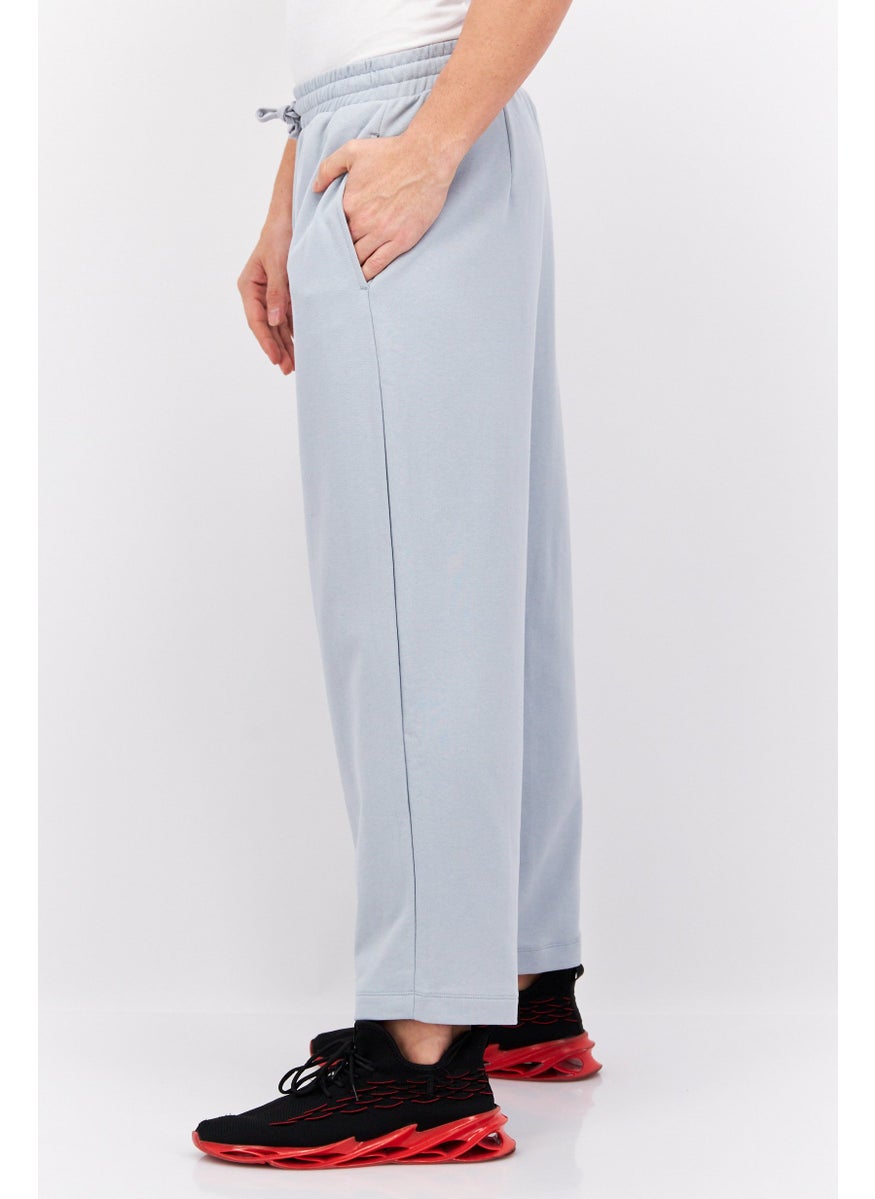 NAH/ Studio - Men Regular Fit Plain Sweatpants, Steel Blue - Image 1