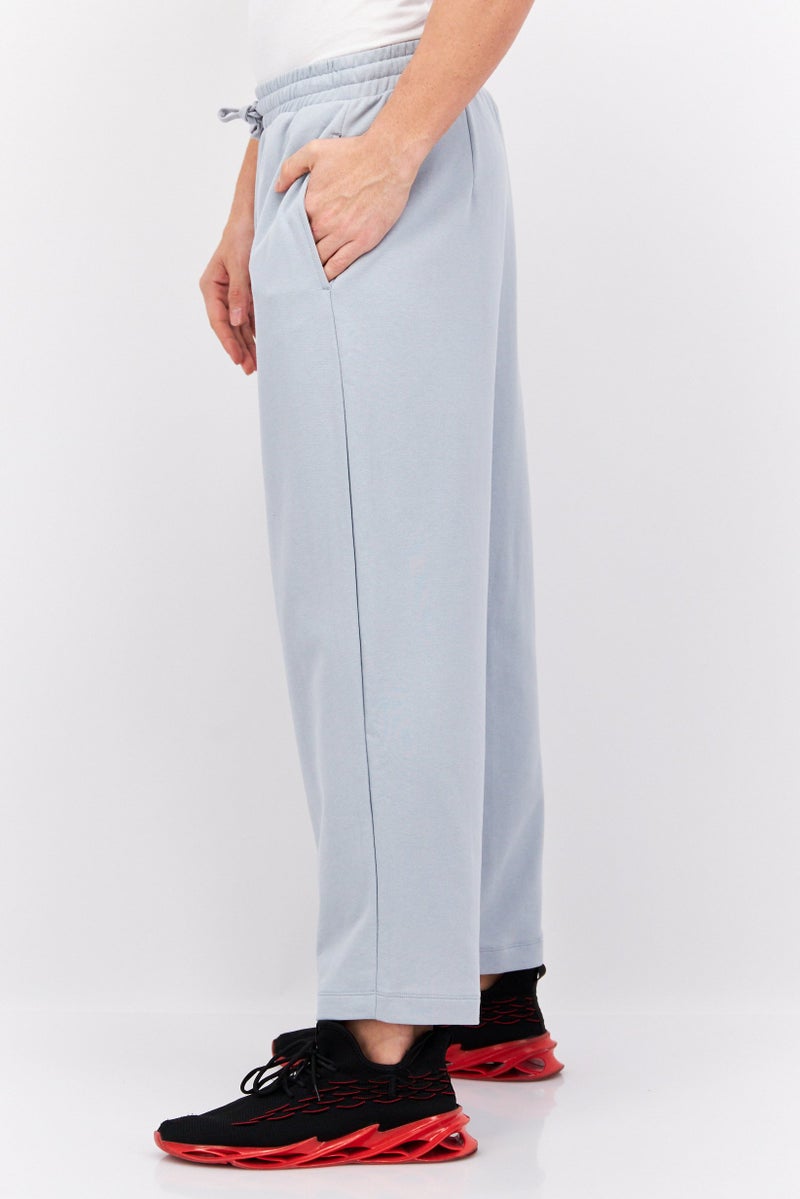 NAH/ Studio Men Regular Fit Plain Sweatpants, Steel Blue - Image 4