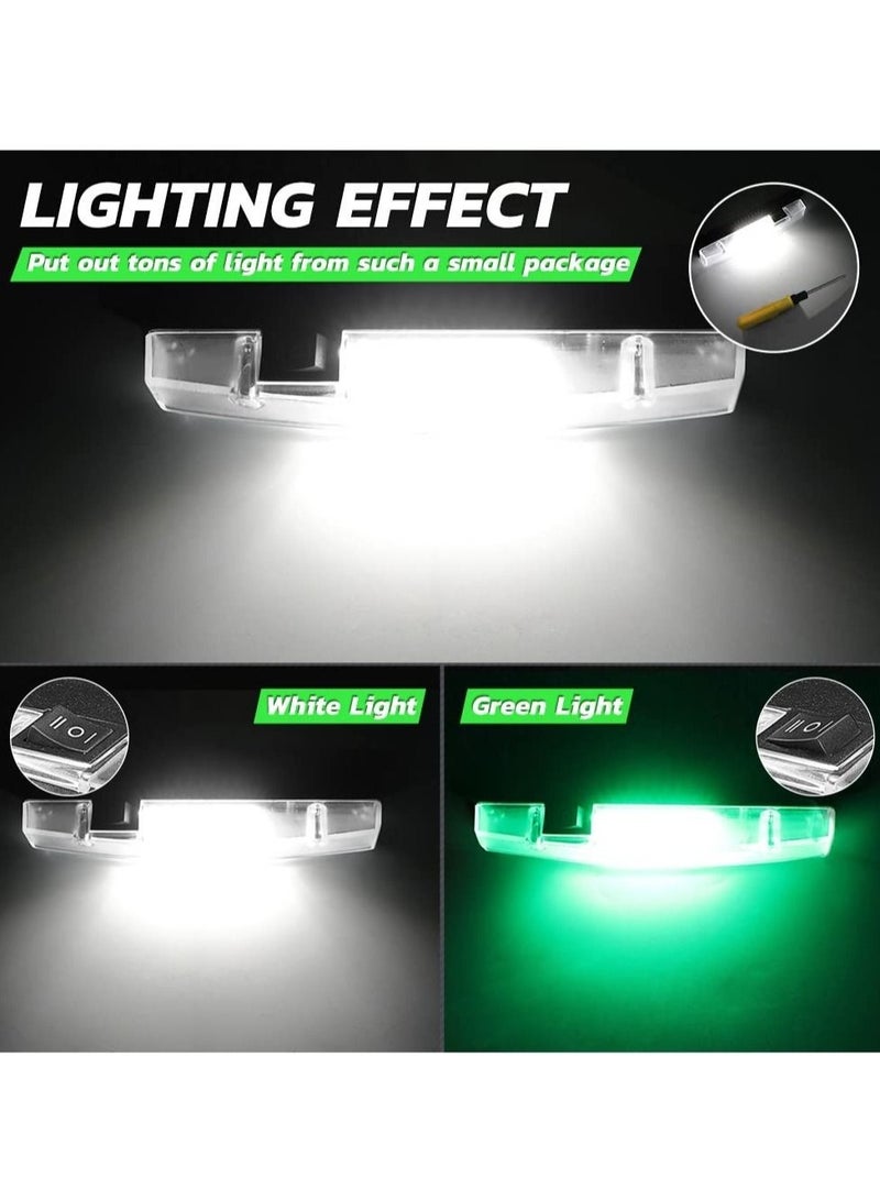UTV Interior Dome Light, Universal Roll Bar Mount LED Cab Light UTV Light W/Switch Car Interior Light Roll Cage Utility Light Map Light for Golf Trucks ATV Truck Offroad Polaris Boat - White/Green - Image 3