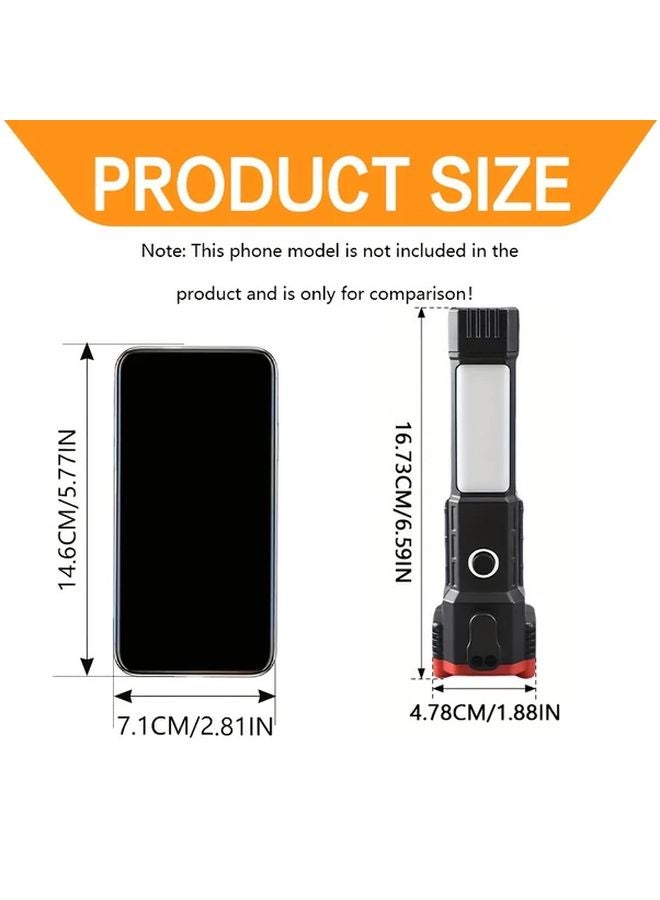 USB Rechargeable LED Red Torch With Hammer Magnet For Emergency Work Lighting - Image 4