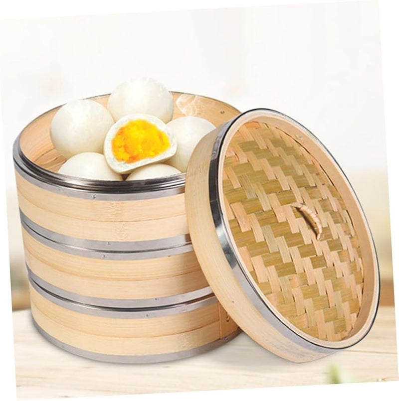 سلة بخار الخيزران صديقة للبيئة للطهي الصحي للحوم والزلابيا والحلويات - Image 5