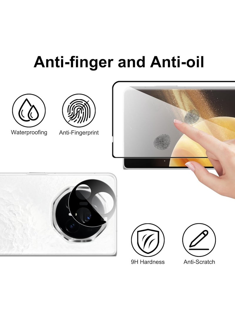 عام حماية شاشة متوافقة مع هونر ماجيك V3 2024، تتضمن عبوتين من زجاج مقسّى بصلابة 9H الخارجي، وعبوتين من واقيات TPU الناعمة الداخلية، وعبوتين من واقيات كاميرا مضادة للخدش. - Image 3