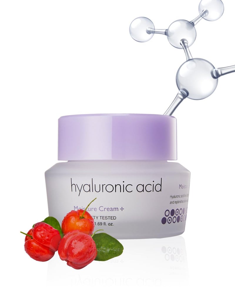 ItS SKIN Hyaluronic Acid Moisture Cream Hydrating Firming Face Moisturizer for Dry to Combination Skin LongLasting Hydration Day Night Cream 169 floz