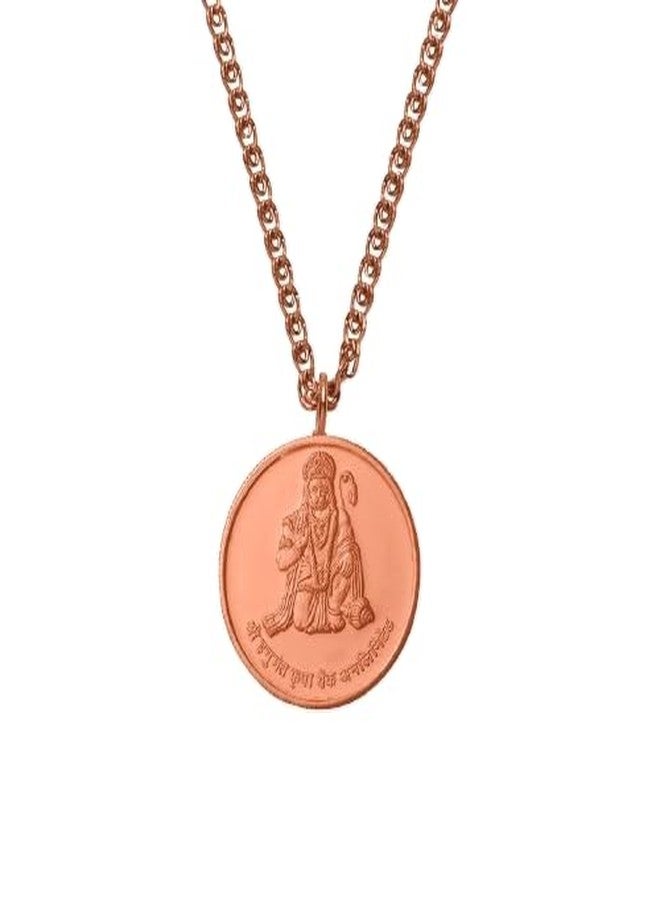 Pray Everyday Hanuman Chalisa Copper Pendant – Spiritual Locket with Full Chalisa Inside, Divine Talisman for Men - Image 1
