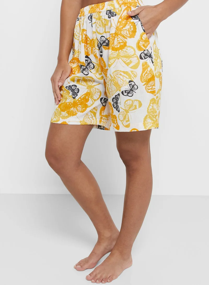 Ginger Printed Buttoned Down Short Set