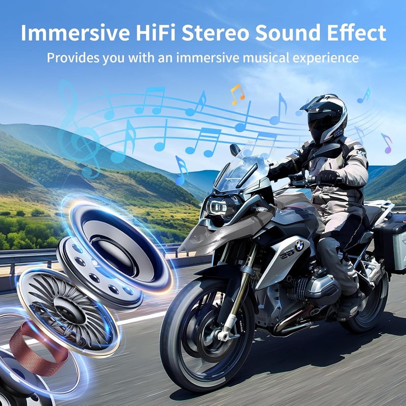 Fodsports FX4 Pro Motorcycle Bluetooth Intercom - 1200m Helmet Communication System for 4 Riders - Image 3