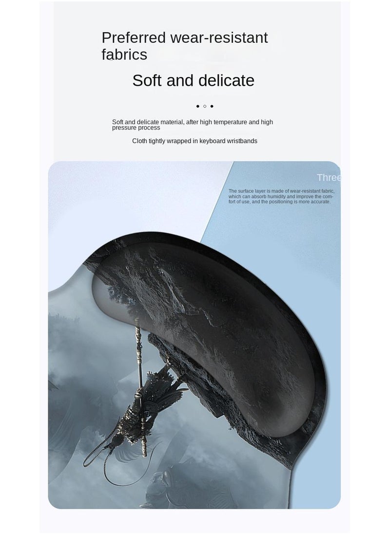 Y&D - Black Myth Wukong Enlarged Superfine Fiber Soft Smooth Memory Foam Ergonomic Mouse Pad Keyboard Wrist Rest Comfortable for Desktop Laptop Mac or Gaming Stress Free Typing - Image 1