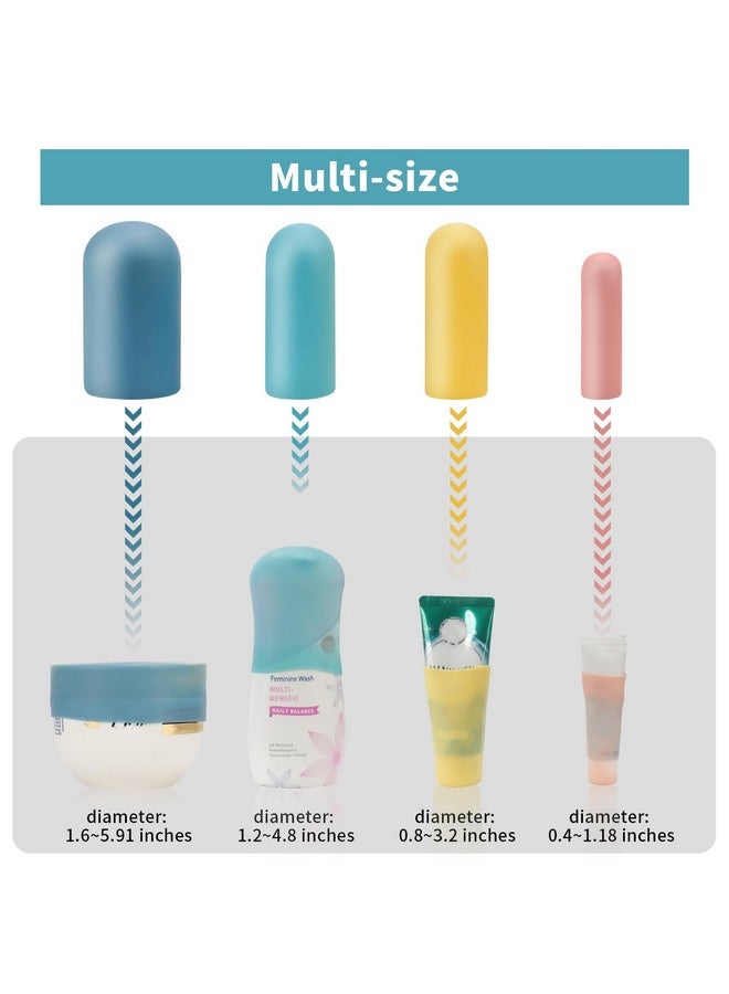 TRANOMOS 12 Pack Multi Sizes Silicone Bottle Covers, Travel Accessories Must Haves, Cruise Ship Essentials, Travel Size Toiletries,Travel Essentials for Women Men,Travel Gadgets, Elastic Sleeves for leak proof - Image 2