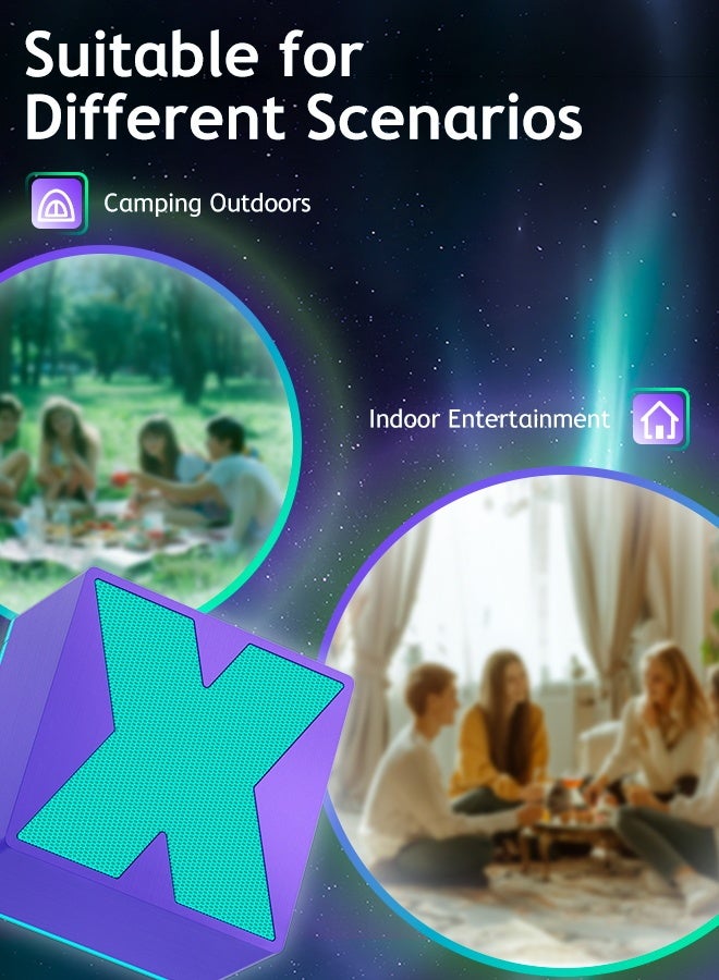 Litus Speaker bluetooth portable, 2 Pcs mini Bluetooth 5.3 quran speaker with fashion look for Home, Outdoors, Travel,  (Green + Purple) - Image 4