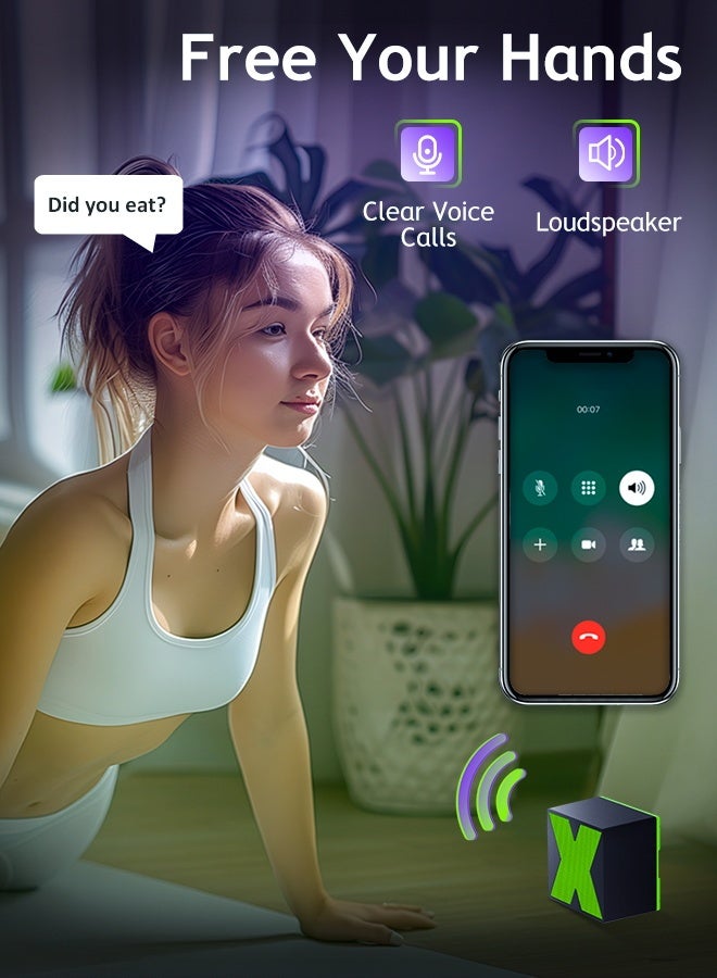 Litus Speaker bluetooth portable, 2 Pcs mini Bluetooth 5.3 quran speaker with fashion look for Home, Outdoors, Travel,  (Green + Purple) - Image 5