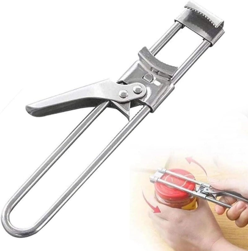 Jar Opener for Weak Hands Adjustable Stainless Steel Can Opener Jar Gripper Tight Lid Opener Kitchen Gadgets Easy Jar Opener for the Elderly and Children A