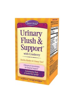 Nature's Secret Urinary Flush & Support with Cranberry Promotes Healthy Bladder & Urinary Tract - 8 Botanical Concentrate Blends to Flush & Soothe - Healthy Elimination & Detoxification - 60 Capsules