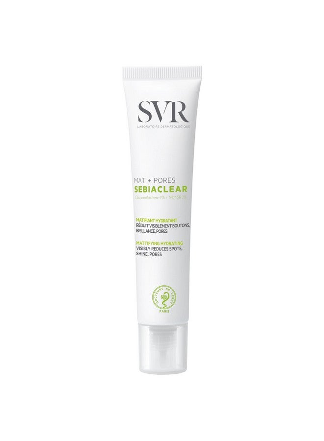 SVR Sebiaclear Mat+Pores Mattifying Face Cream For Oily To Combination Skin 4% Niacinamide And 4% Pha Noncomedogenic Moisturizer To Control Shine & Visibly Tighten Pores Oilfree 1.3 Fl.Oz. - Image 1