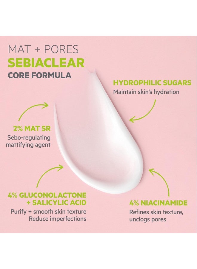 SVR Sebiaclear Mat+Pores Mattifying Face Cream For Oily To Combination Skin 4% Niacinamide And 4% Pha Noncomedogenic Moisturizer To Control Shine & Visibly Tighten Pores Oilfree 1.3 Fl.Oz. - Image 3
