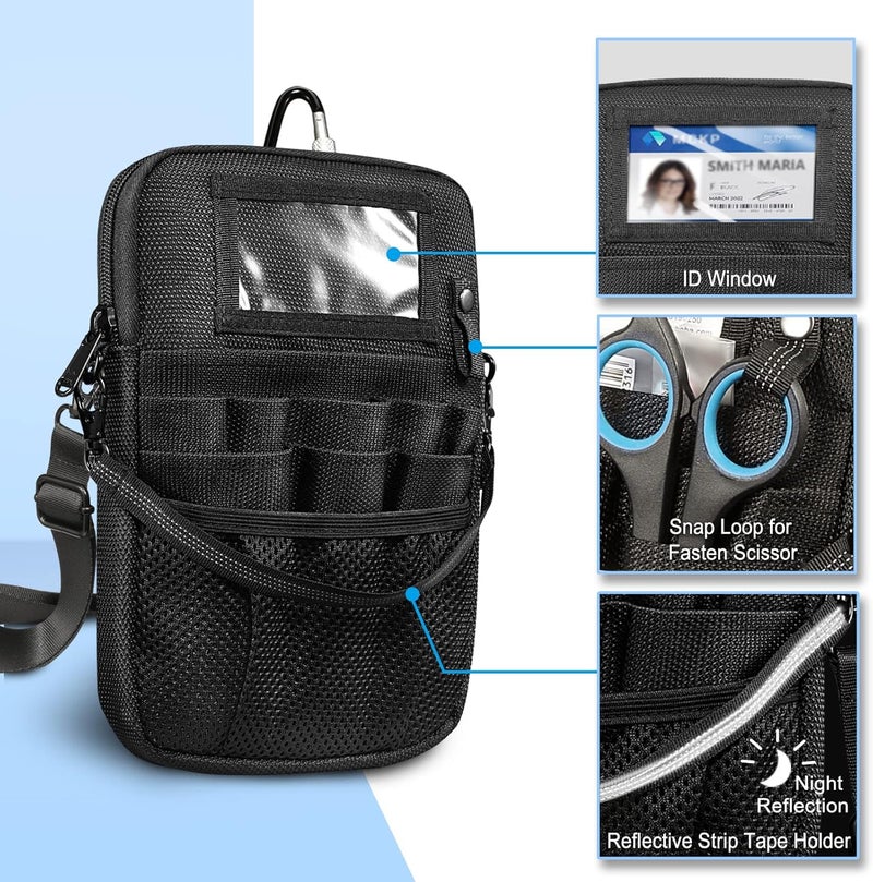 SITHON Nurse Fanny Pack with Tape Holder, Multi Compartment Medical Gear Pocket Belt Bag Nursing Organizer Pouch | Utility Waist Pack for Stethoscopes, Bandage Scissors Other Medical Supplies, Black - Image 3