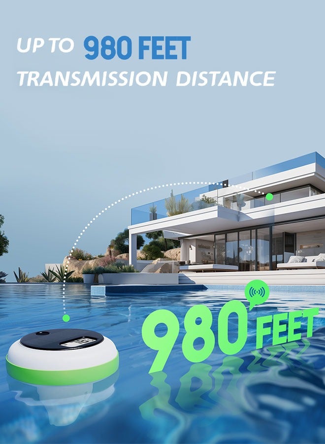 INKBIRD INKBIRD Solar Wireless Pool Thermometer Set IP68 Waterproof Pool Thermometer IBS-P03R with Indoor Monitor 300m/980ft Ultra Long Transmission for Swimming Pools Hot Tubs Spas and Ponds - Image 4