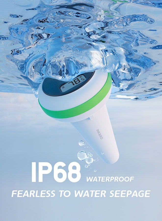 INKBIRD INKBIRD Solar Wireless Pool Thermometer Set IP68 Waterproof Pool Thermometer IBS-P03R with Indoor Monitor 300m/980ft Ultra Long Transmission for Swimming Pools Hot Tubs Spas and Ponds - Image 3