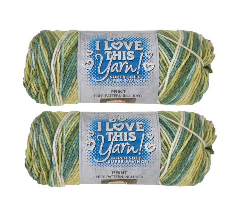 Hobby Lobby Print I Love This Yarn 4 Medium 100 Acrylic 252 Yards Yarn for Crocheting Knitting Blankets Hats Accessories Set of 2 490 Spring Green - Image 3