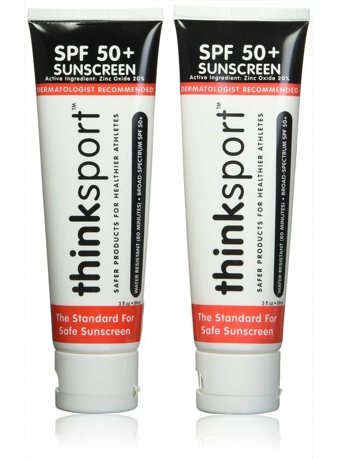 Thinksport SPF 50 Plus Sunscreen, 3 Ounce-pack of 2 - Image 1