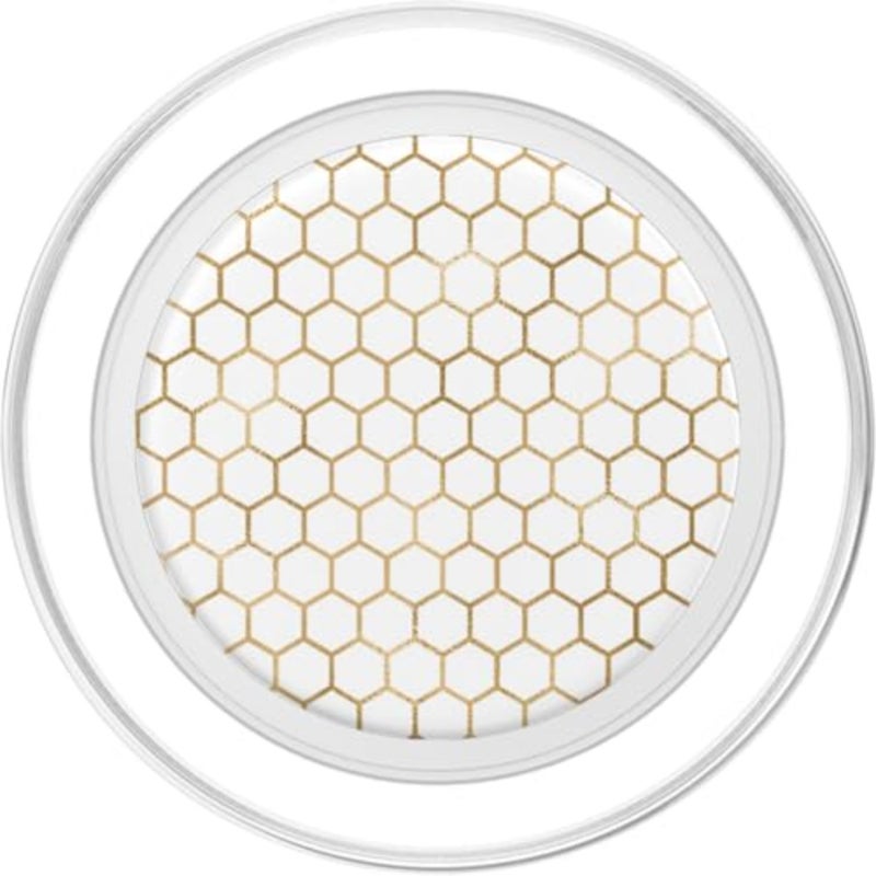 Honeybee Phone - White and Gold Honeycomb Cool Bees PopSockets PopGrip for MagSafe - Image 2