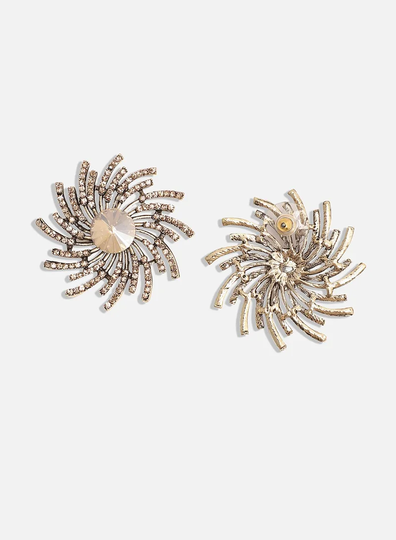 SOHI Stone Spiral Artificial Stud Earring Jewellery