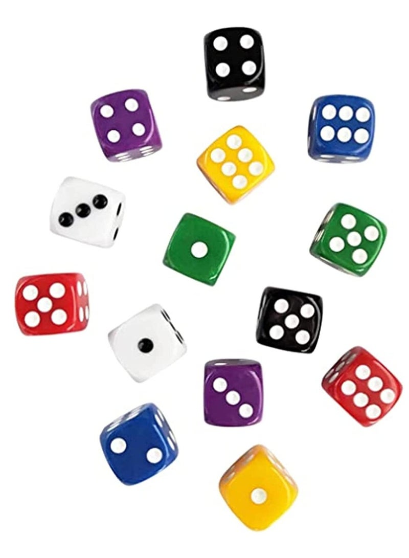 SOLARAE 6 Sided Dice Set 16mm Acrylic Dice 7 Color for Playing Games Dice Games, Math Games, Party Favors, Toy Gifts or Teaching Kids Math Board Games, Activity, Party Favors 70 Pieces - Image 3