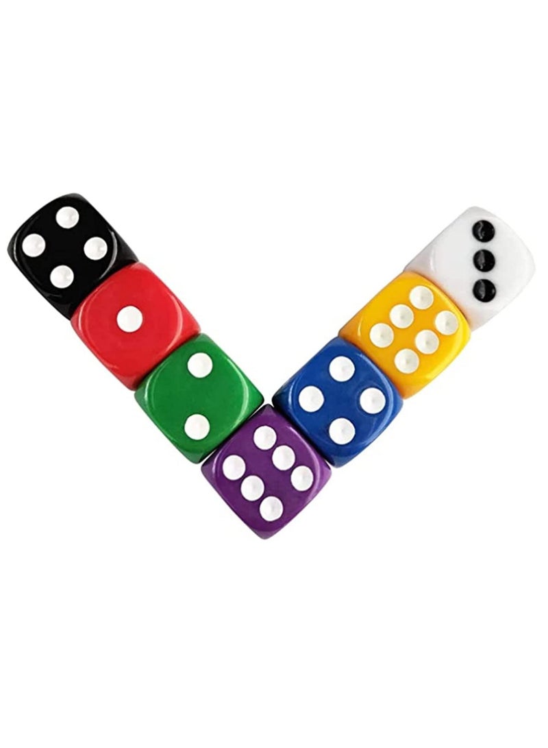SOLARAE 6 Sided Dice Set 16mm Acrylic Dice 7 Color for Playing Games Dice Games, Math Games, Party Favors, Toy Gifts or Teaching Kids Math Board Games, Activity, Party Favors 70 Pieces - Image 2