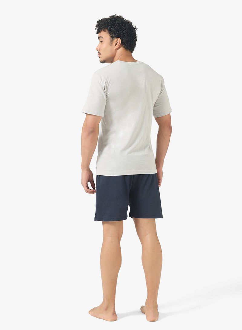 سفنتي فايف طقم بيجامة تي شيرت وشورت - Image 2