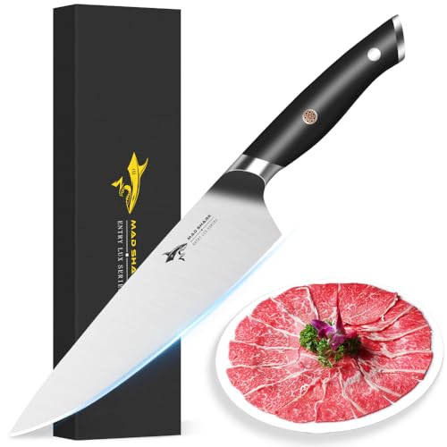 MAD SHARK 8-Inch Chef Knife - German High Carbon Stainless Steel Kitchen Knife, Professional-Grade Razor-Sharp Edge, gift for Husband Men Women(Gift Box Included) - Image 1