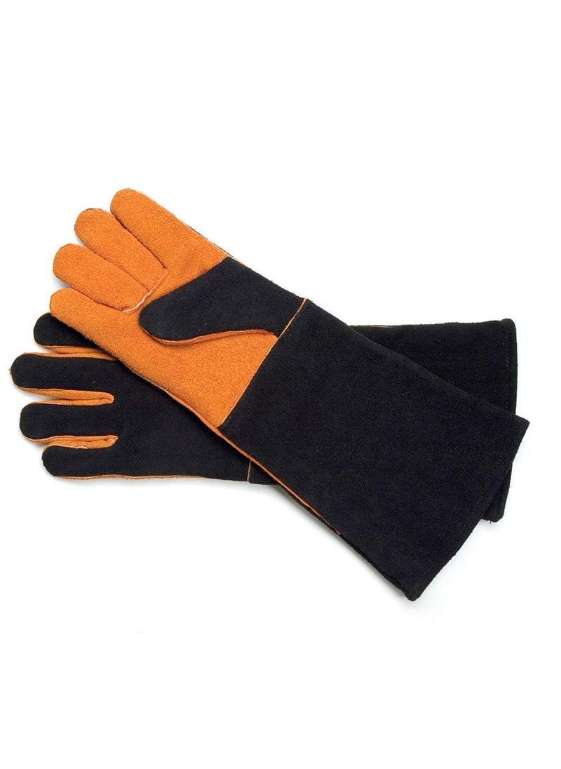 Charcoal Companion Steven Raichlen Signature Series 18 Extra Long Suede Grilling Gloves  Soft Pliable Suede BBQ Gloves for Ultimate HeatResistance  Protection  NonSlip BBQ Gloves One Size Fits Most Grillers 