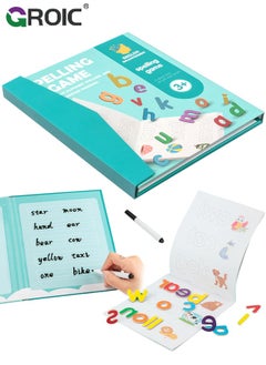 GROIC Magnetic Spelling Words Game Book - Matching Alphabet Letters Toy for Preschool, Kindergarten, Boys, Girls Educational Learning to Read Spell Write and Erase for 3 4 5 Years Old  - Image 1