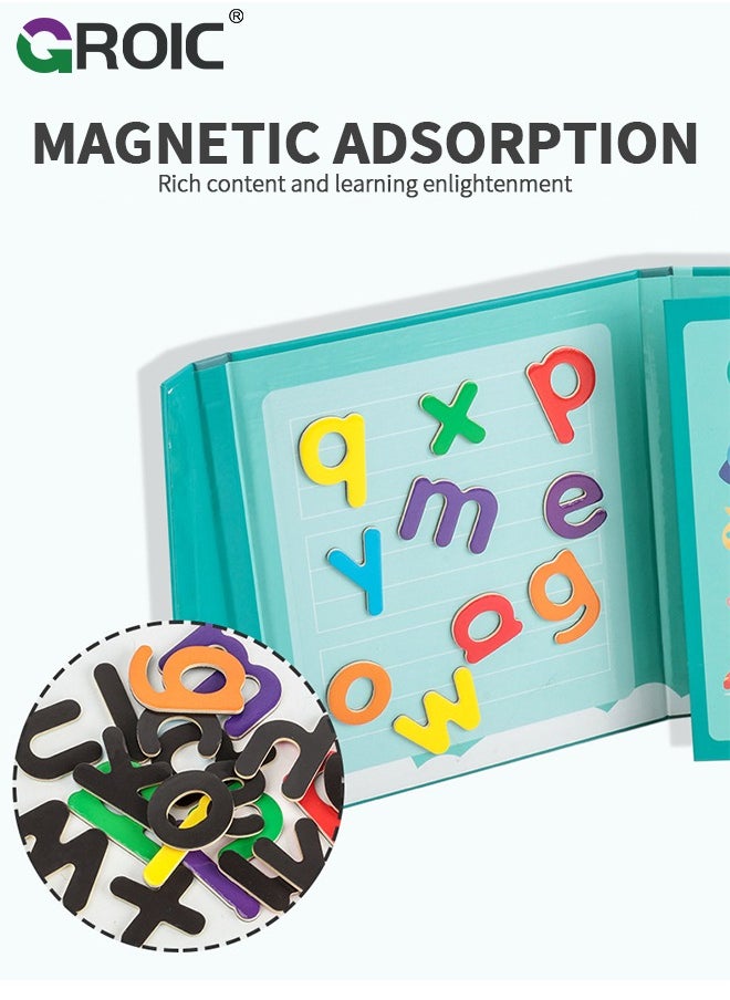 GROIC - Magnetic Spelling Words Game Book - Matching Alphabet Letters Toy for Preschool, Kindergarten, Boys, Girls Educational Learning to Read Spell Write and Erase for 3 4 5 Years Old - Image 1