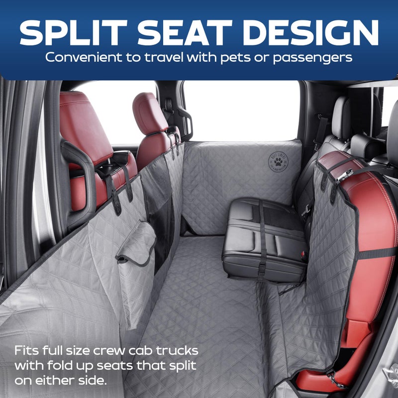 Ruff Liners XL Floor Cover with Door Protection, Gray â€“ As Seen on Shark Tank â€“ Fits Fullâ€‘Size Crew Cab Trucks with Foldâ€‘Up Seats, Waterproof & Machine Washable â€“ Sturdy XL Dog Hammock for Truck - Image 3