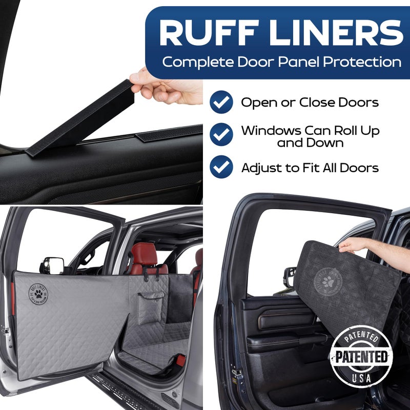 Ruff Liners XL Floor Cover with Door Protection, Gray â€“ As Seen on Shark Tank â€“ Fits Fullâ€‘Size Crew Cab Trucks with Foldâ€‘Up Seats, Waterproof & Machine Washable â€“ Sturdy XL Dog Hammock for Truck - Image 2