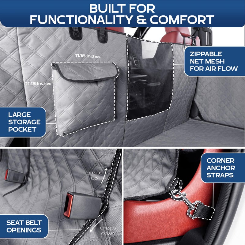 Ruff Liners XL Floor Cover with Door Protection, Gray â€“ As Seen on Shark Tank â€“ Fits Fullâ€‘Size Crew Cab Trucks with Foldâ€‘Up Seats, Waterproof & Machine Washable â€“ Sturdy XL Dog Hammock for Truck - Image 5
