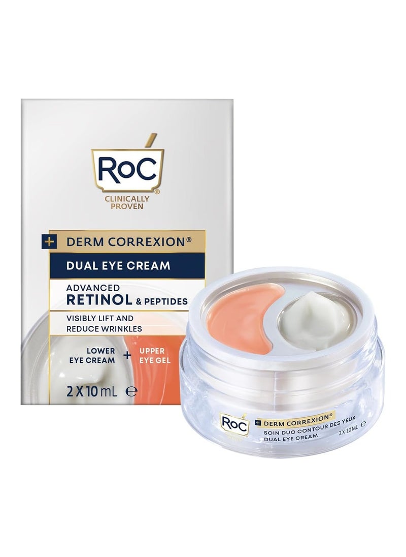 RoC - Derm Correxion Dual Eye Cream 2 in 1 Eye Duo for Visible Eye Lift Upper Eye Gel and Lower Eye Cream Dermatologist Approved10ml - Image 1